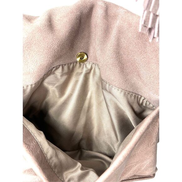 Antik Kraft Boho Brown Suede Vegan Leather Fold Over Crossbody Purse Tassel - Picture 8 of 9